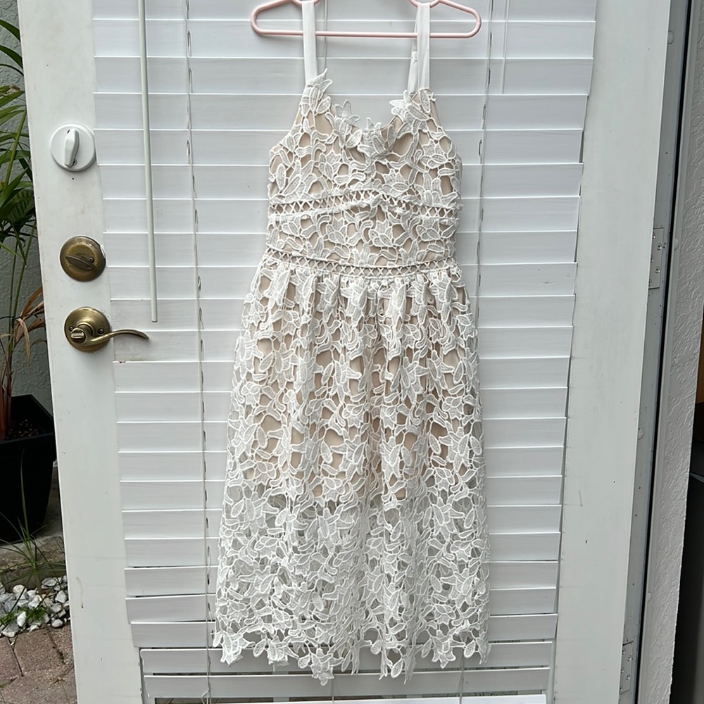 Trixxi girl white lace (like appliqué) dress size 7